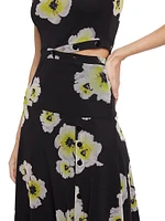 Wndrlust Mariyana Floral Cut-Out Midi-Dress