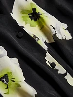 Floral Silk Twist-Front Shirt