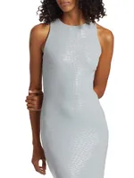 Sleeveless Sequined Midi-Dress