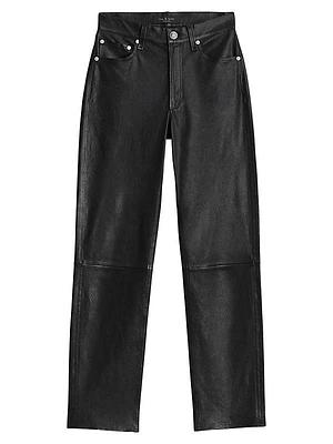 Harlow Leather Straight-Leg Pant