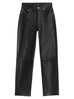 Harlow Leather Straight-Leg Pant
