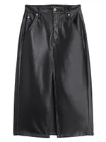 Sid Faux-Leather Midi-Skirt