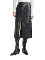 Sid Faux-Leather Midi-Skirt