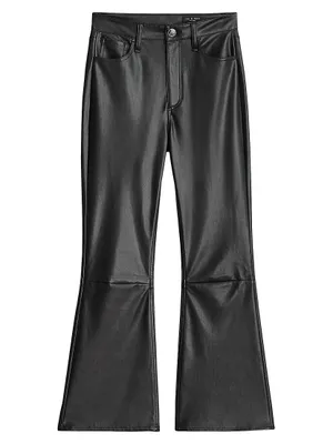 Casey Faux-Leather Cropped Flare Pants