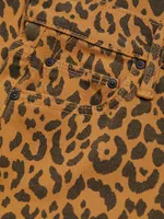 The Rider Leopard Mid-Rise Crop Jeans