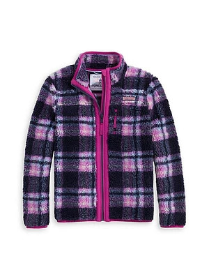 Little Girl's & Girl's Plaid Sherpa Fleece Jacket