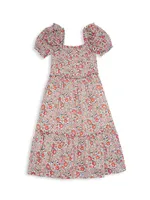 Little Girl's & Quilted Ruffle Dress