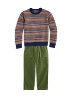Little Boy's & Fair Isle Crewneck Sweater