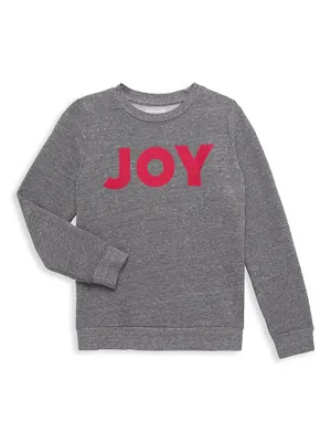 Little Girl's & 'Joy' Crewneck Sweatshirt