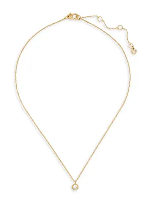 Goldtone & Cubic Zirconia Pendant Necklace