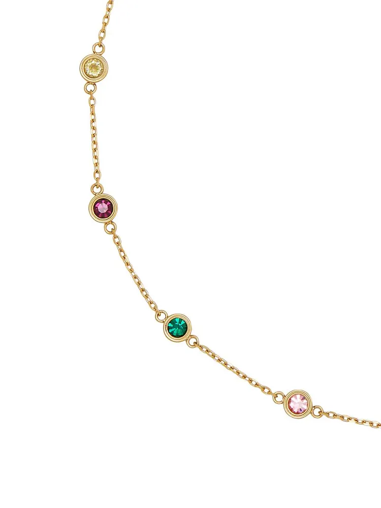 Goldtone & Cubic Zirconia Station Necklace