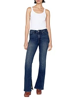 Le Mini Slit-Hem Boot-Cut Jeans