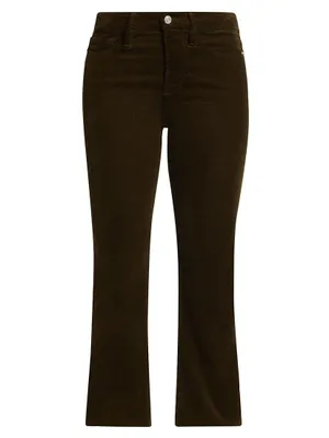 Corduroy Crop Boot-Cut Pants