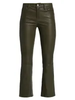 Le Crop Mini Leather Boot-Cut Pants