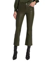 Le Crop Mini Leather Boot-Cut Pants