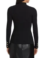 Naya Button-Detailed Rib-Knit Sweater