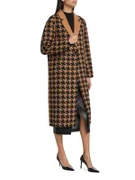 Amar Houndstooth Wool-Blend Coat