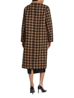 Amar Houndstooth Wool-Blend Coat