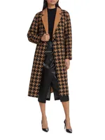 Amar Houndstooth Wool-Blend Coat