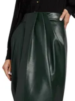 Vicki Vegan Leather Knee-Leather Skirt