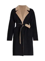 Marina Reversible Colorblocked Wool-Blend Wrap Coat