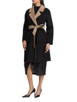 Marina Reversible Colorblocked Wool-Blend Wrap Coat