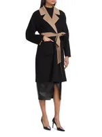 Marina Reversible Colorblocked Wool-Blend Wrap Coat