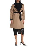 Marina Reversible Colorblocked Wool-Blend Wrap Coat