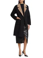 Marina Reversible Colorblocked Wool-Blend Wrap Coat