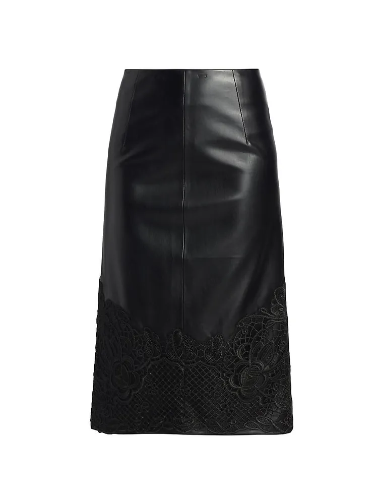 The Camilla Vegan Leather Midi-Skirt