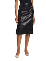 The Camilla Vegan Leather Midi-Skirt