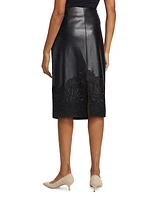 The Camilla Vegan Leather Midi-Skirt