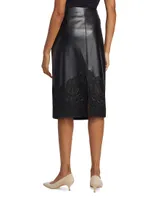 The Camilla Vegan Leather Midi-Skirt