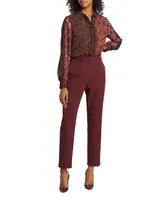 Nicole Pleated Patchwork Blouse