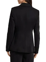 Blair Floral Matte Crepe Single-Button Blazer