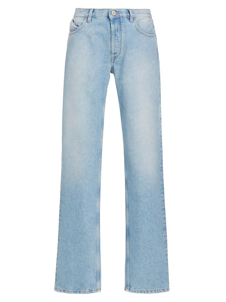 Straight-Leg Cotton Denim Jeans