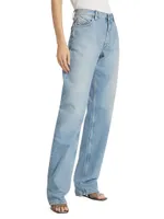 Straight-Leg Cotton Denim Jeans