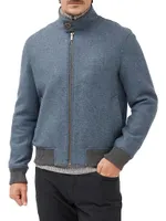 Knapdale Wool-Blend Tech Bomber Jacket