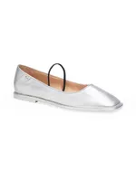 Emilia Metallic Leather Ballet Flats