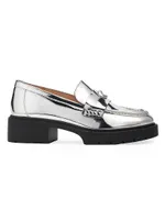 Leah Metallic Leather Loafers