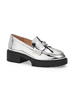 Leah Metallic Leather Loafers