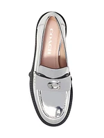 Leah Metallic Leather Loafers