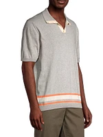 COLLECTION Retro Striped Johnny Collar Polo