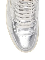 C202 Metallic Leather High-Top Sneakers