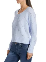 Embellished Diamond Pontelle-Knit Sweater