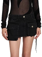 Cargo Asymmetric Miniskirt