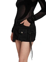 Cargo Asymmetric Miniskirt