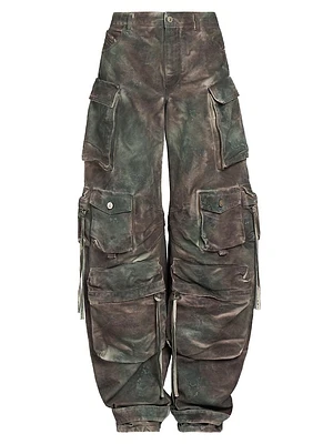 Camo Cargo Denim Pants