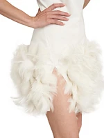 Feather Hem Minidress