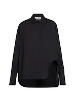 Oversized Poplin Cut-Out Shirt